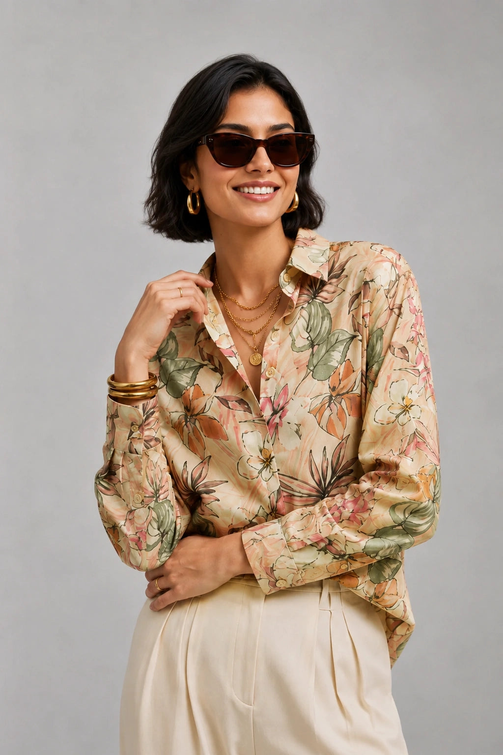 Beige Flower Universal Style – Unisex Shirt Collection