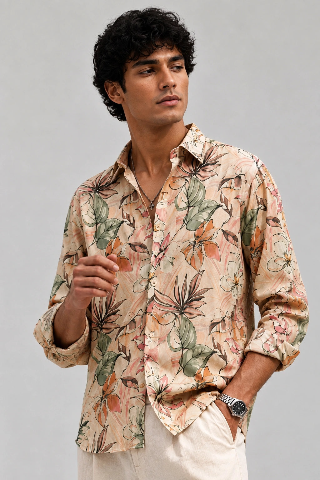 Beige Flower Universal Style – Unisex Shirt Collection