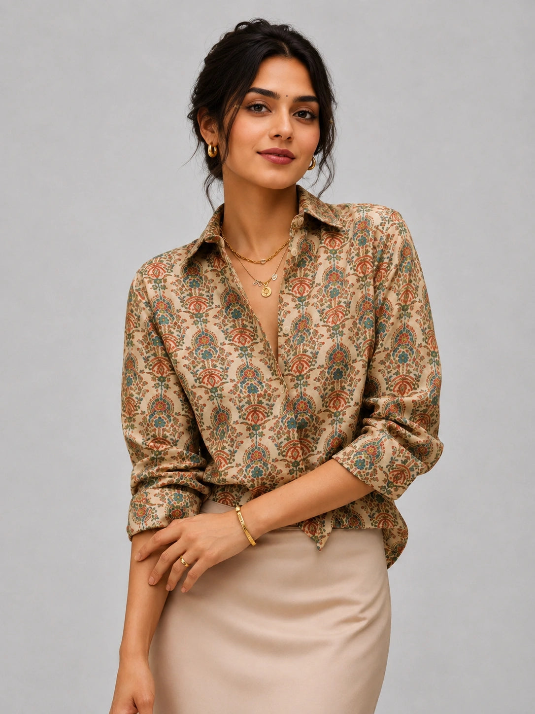 Beige Mandala Universal Style – Unisex Shirt Collection