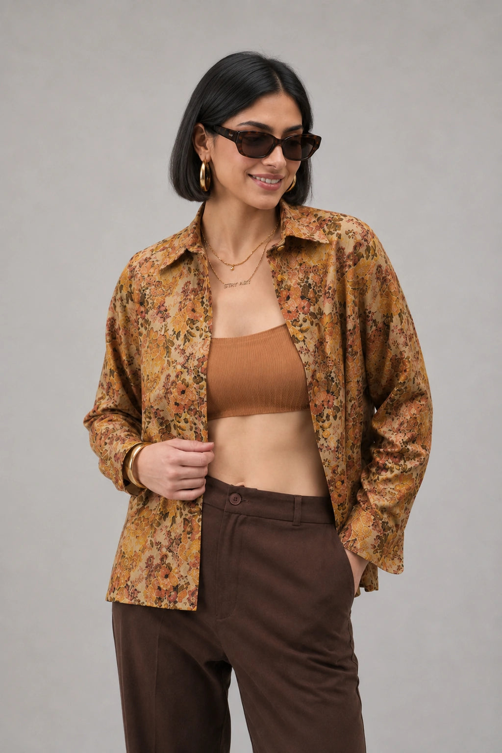 Brown Flory Universal Style – Unisex Shirt Collection