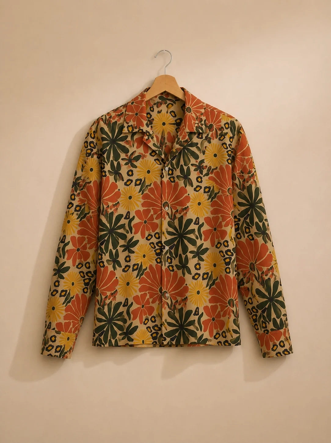 Cream Floral Universal Style – Unisex Shirt Collection