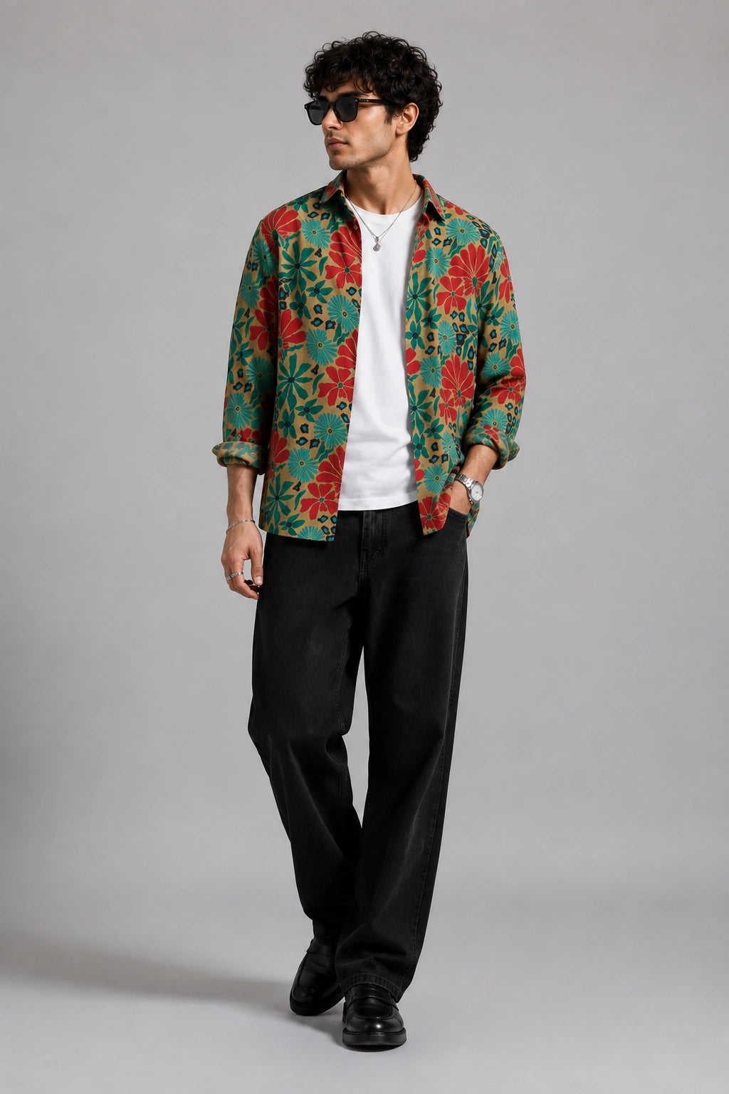 Green Kalamkari Universal Style – Unisex Shirt Collection
