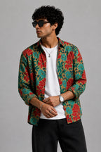 Green Kalamkari Universal Style – Unisex Shirt Collection