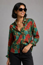 Green Kalamkari Universal Style – Unisex Shirt Collection