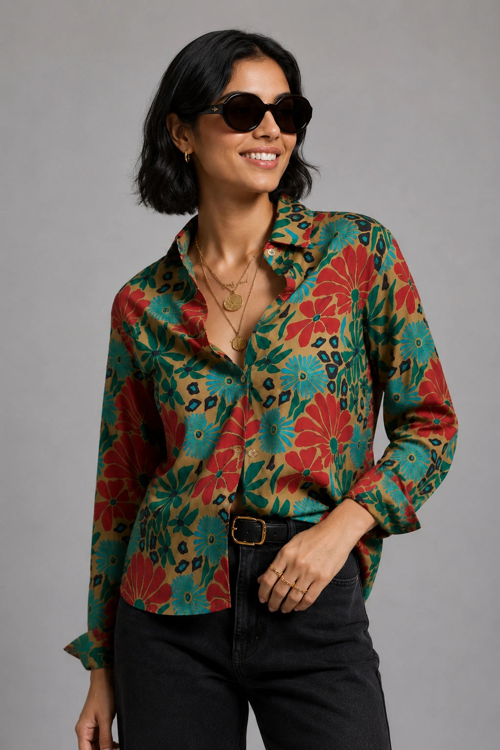 Green Kalamkari Universal Style – Unisex Shirt Collection