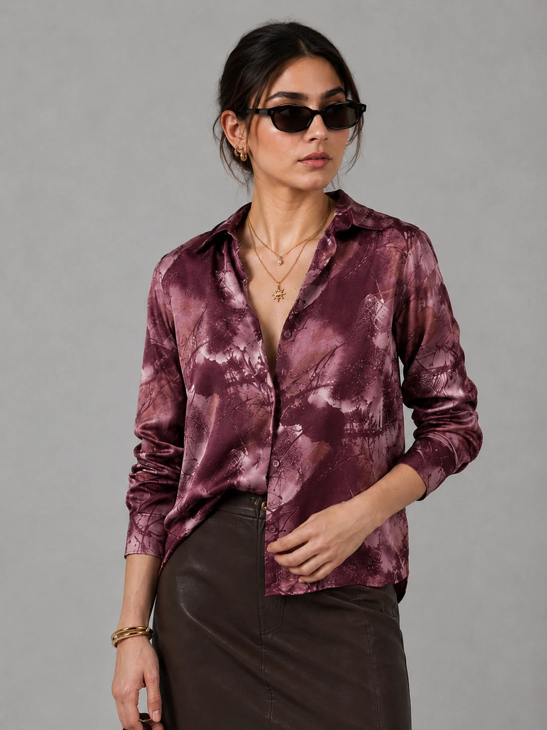 Maroon Punk Universal Style – Unisex Shirt Collection