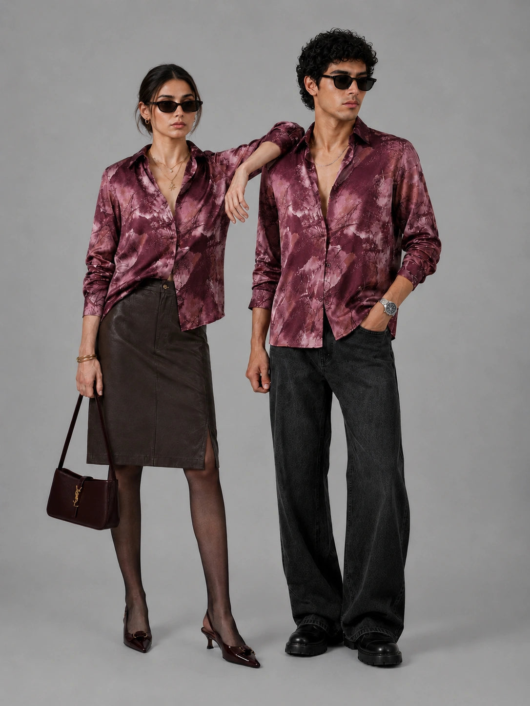 Maroon Punk Universal Style – Unisex Shirt Collection