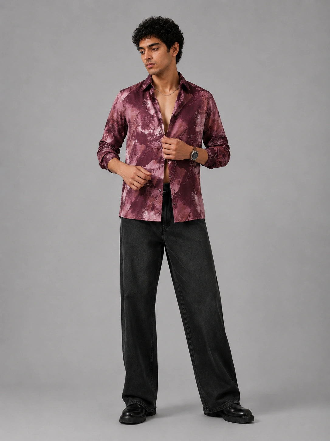 Maroon Punk Universal Style – Unisex Shirt Collection