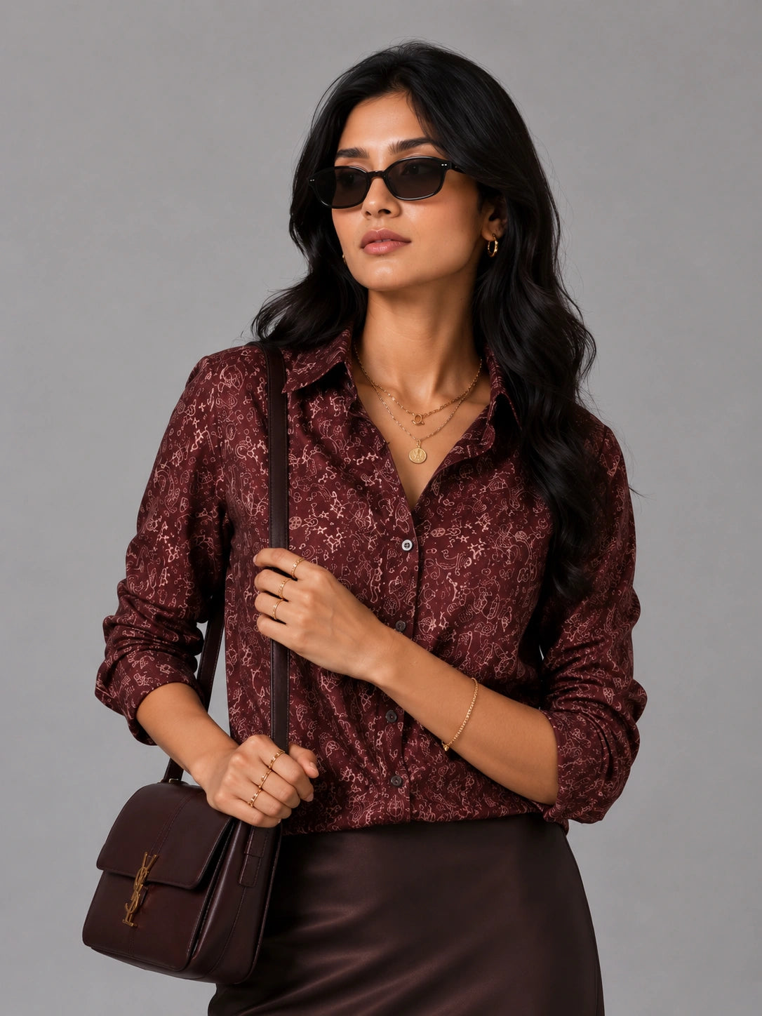 Maroon Sakura Universal Style – Unisex Shirt Collection