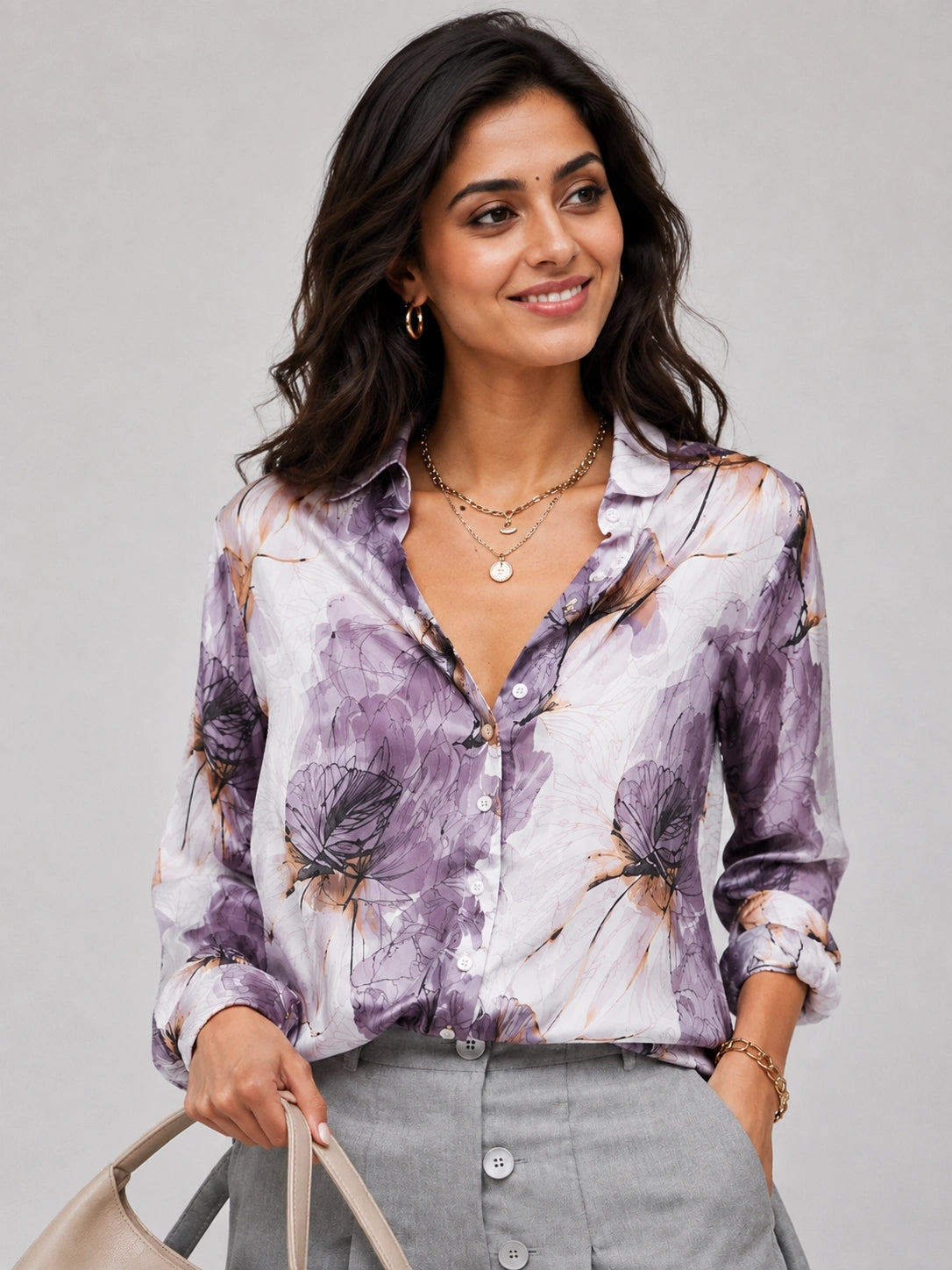 Purple Organza Universal Style – Unisex Shirt Collection