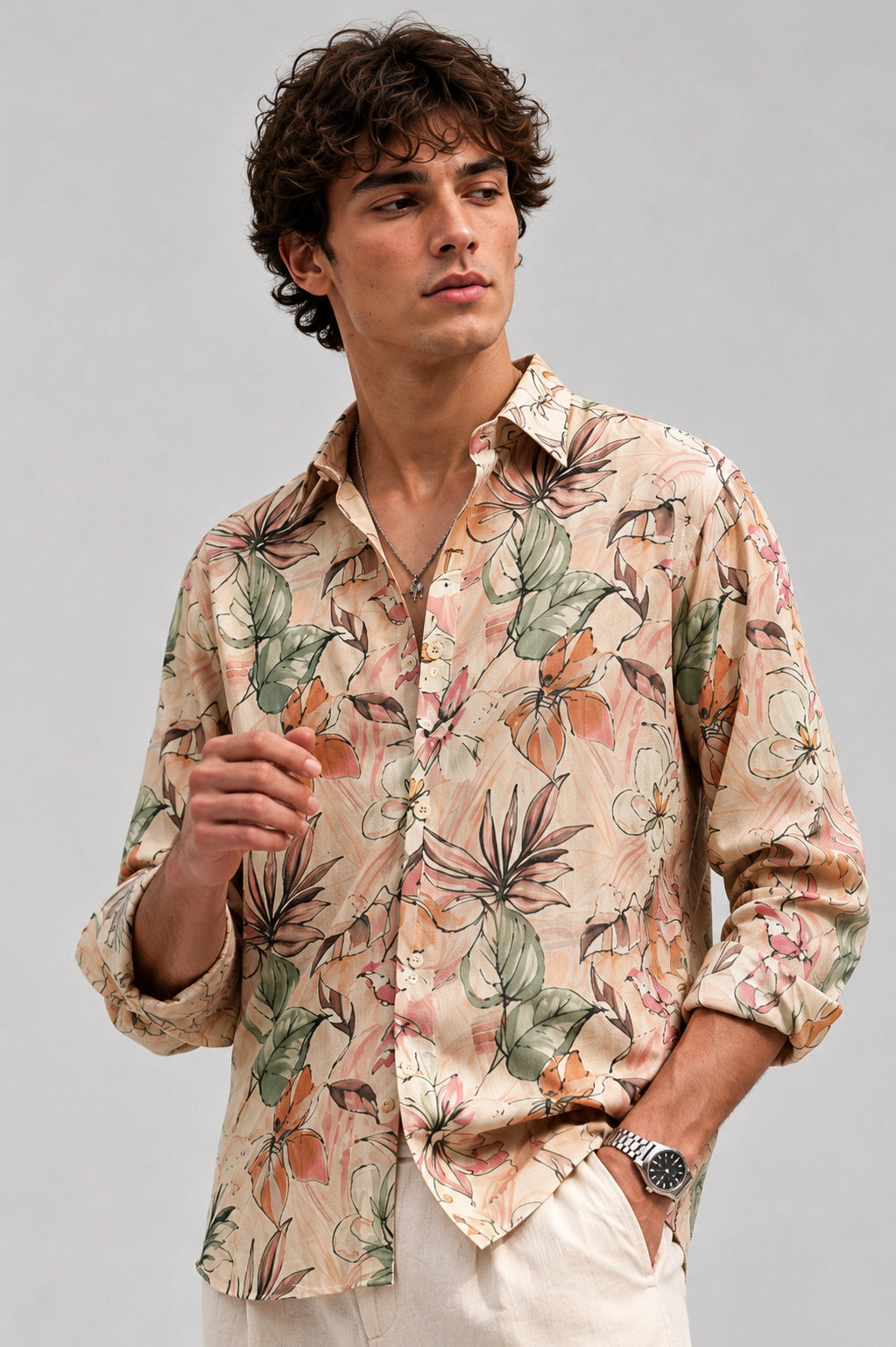 Beige Flower Universal Style – Unisex Shirt Collection