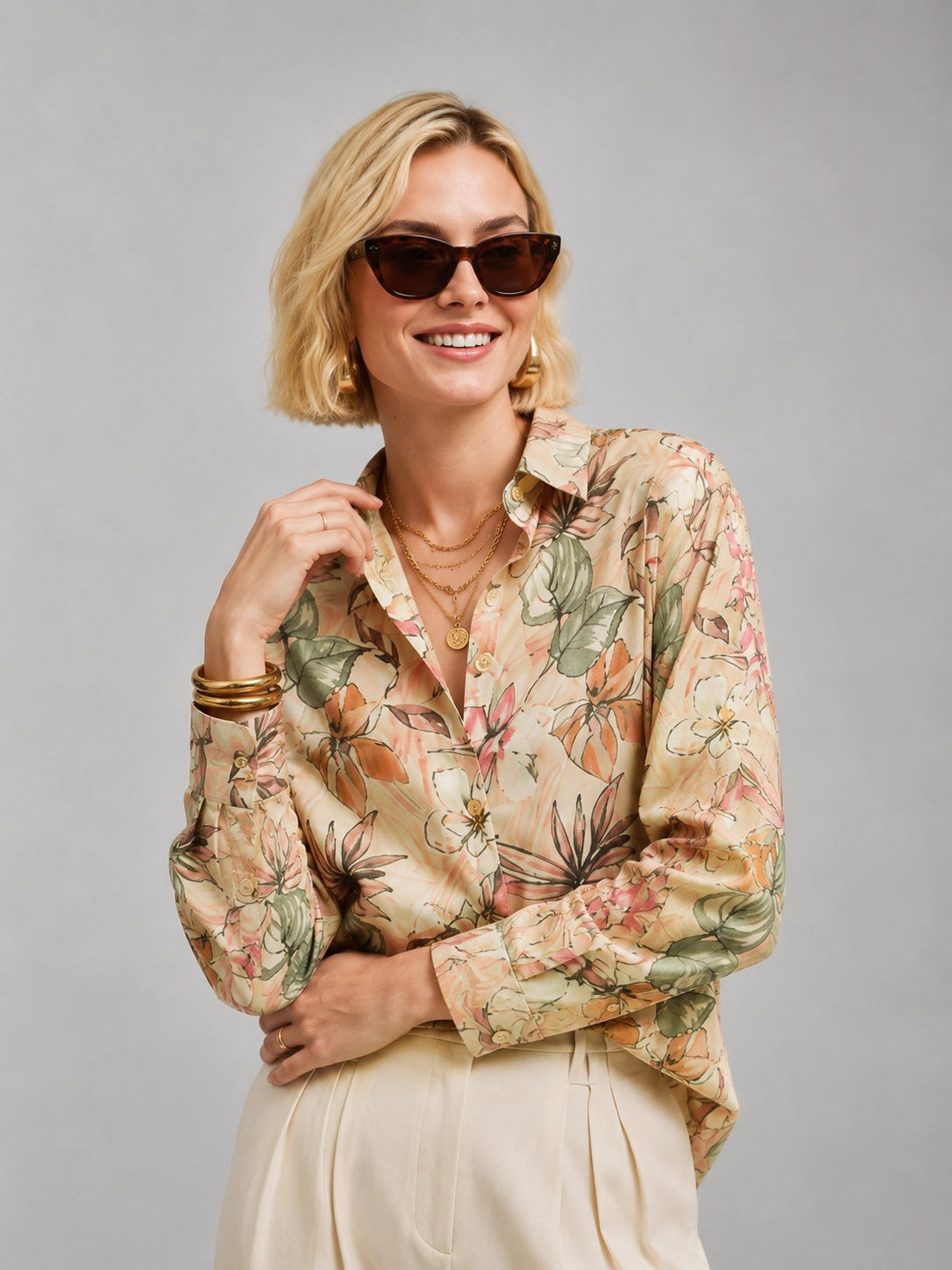 Beige Flower Universal Style – Unisex Shirt Collection