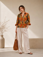 Cream Floral Universal Style – Unisex Shirt Collection