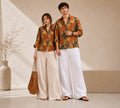 Cream Floral Universal Style – Unisex Shirt Collection