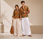 Cream Floral Universal Style – Unisex Shirt Collection