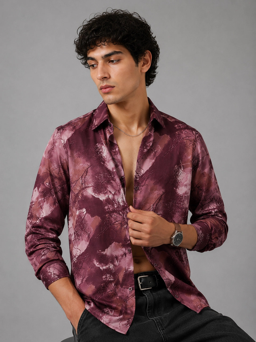 Maroon Punk Universal Style – Unisex Shirt Collection