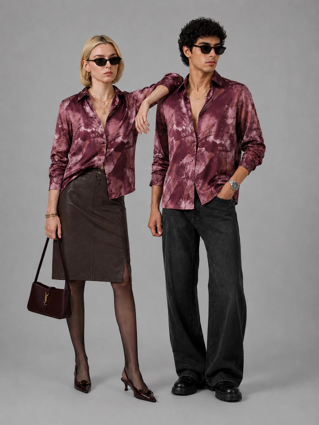 Maroon Punk Universal Style – Unisex Shirt Collection