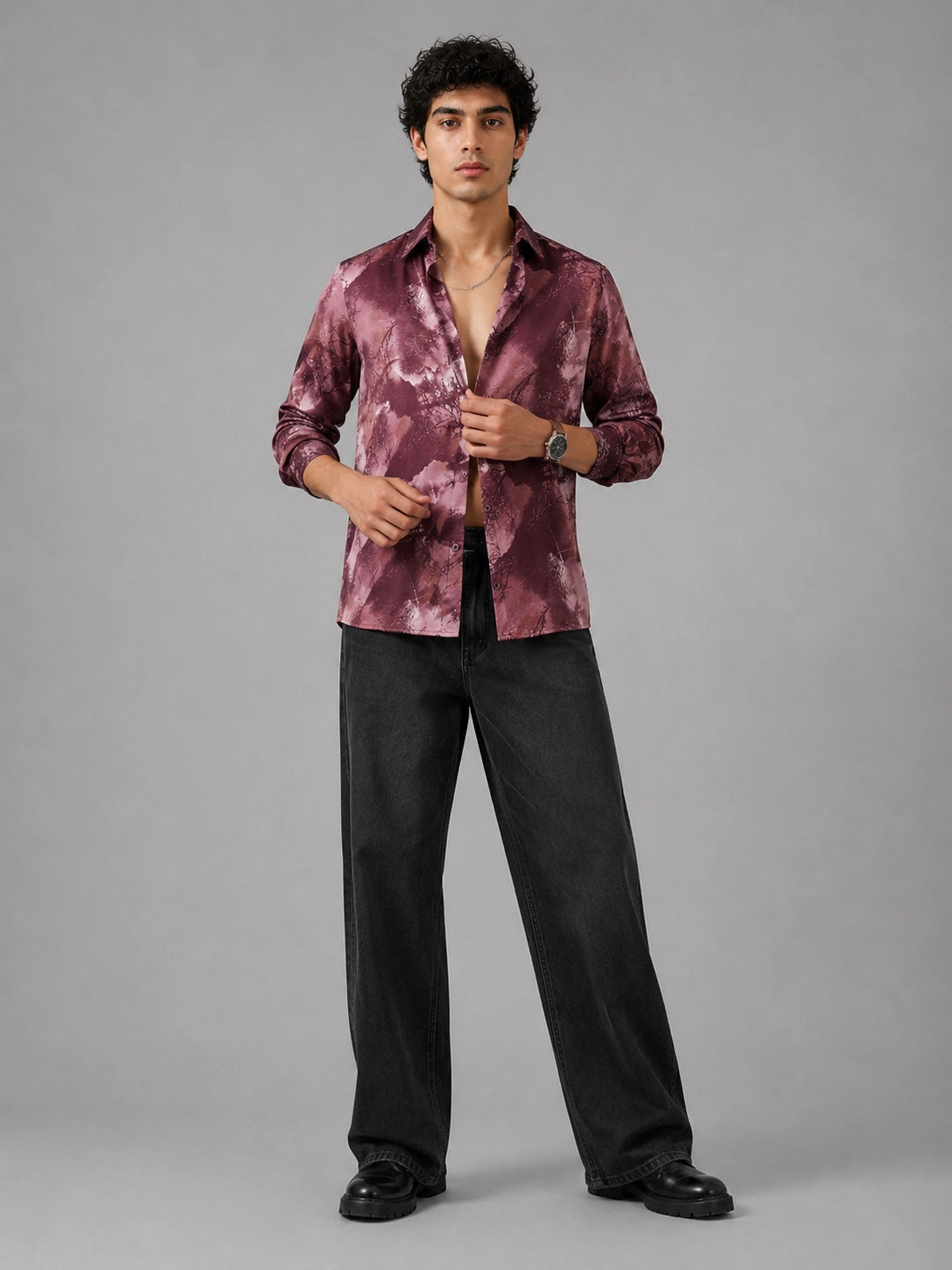 Maroon Punk Universal Style – Unisex Shirt Collection