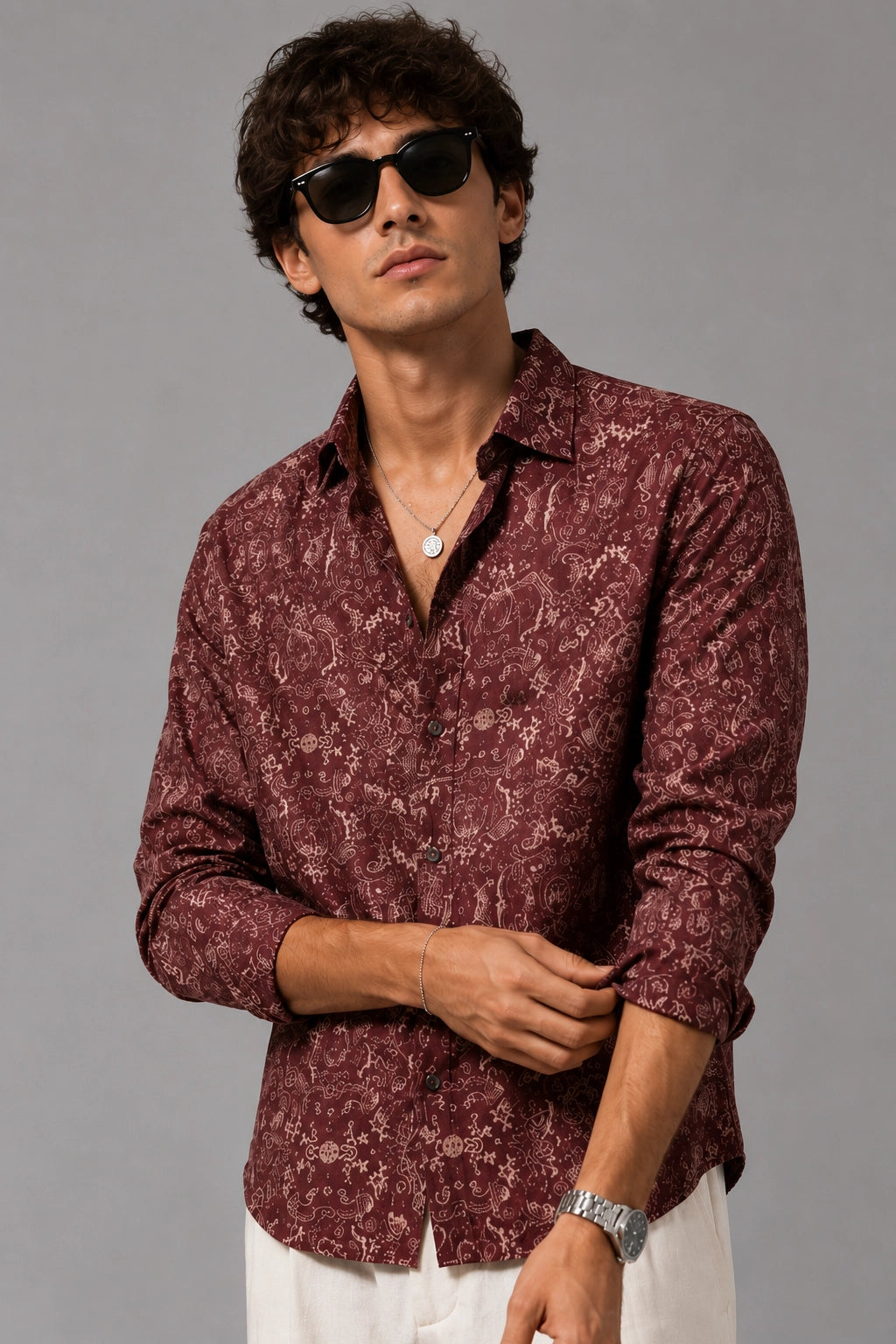 Maroon Sakura Universal Style – Unisex Shirt Collection