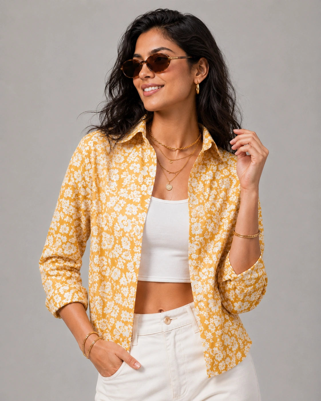 Yellow Floral Universal Style – Unisex Shirt Collection